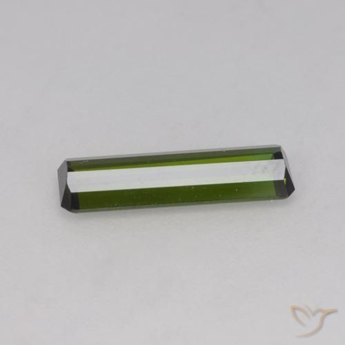 Tourmaline Vert foncé naturelle Octogone / coupe Émeraude, 1.09 ct, VVS