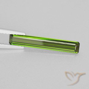 Tourmaline Vert chaud naturelle Octogone / coupe Émeraude, 1.25 ct, VVS