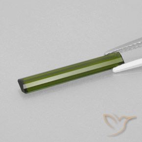 Tourmaline Vert chaud naturelle Octogone / coupe Émeraude, 1.25 ct, VVS