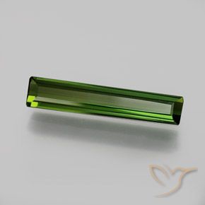 Tourmaline Vert terreux naturelle Octogone / coupe Émeraude, 1.58 ct, VVS-VS