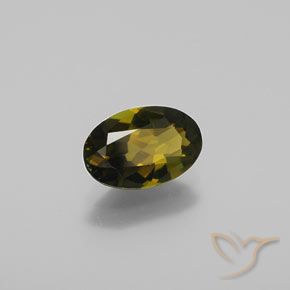 Tourmaline Brun verdâtre doré naturelle ovale, 1.27 ct, VVS