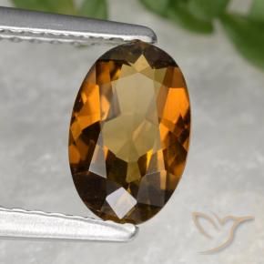 Tourmaline Brun doré naturelle ovale, 0.82 ct, VVS