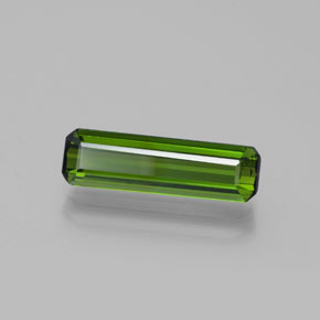 Tourmaline vert foncé naturelle taille émeraude, 1,79 ct, VVS-VS