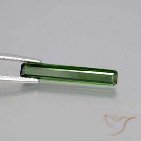 Tourmaline Vert foncé naturelle Octogone / coupe Émeraude, 1.67 ct, VVS-VS