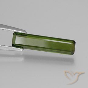 Tourmaline Vert foncé naturelle Octogone / coupe Émeraude, 1.24 ct, VVS