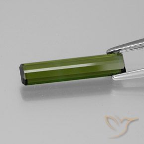Tourmaline Vert foncé naturelle Octogone / coupe Émeraude, 1.24 ct, VVS
