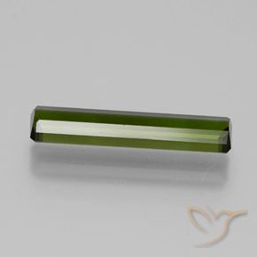 Tourmaline Vert foncé naturelle Octogone / coupe Émeraude, 1.55 ct, VVS-VS