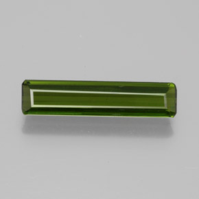 Tourmaline vert foncé naturelle taille émeraude, 1,29 ct, VS