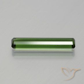Tourmaline Vert terreux naturelle Octogone / coupe Émeraude, 1.39 ct, VVS-VS