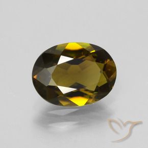 Tourmaline Brun doré profond naturelle ovale, 1.48 ct, VS