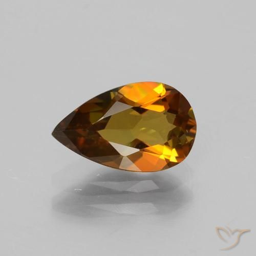 Tourmaline Marron chaud naturelle En forme de poire, 1.09 ct, VS
