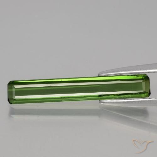 1.47ct Naturel Forêt verte Tourmaline, Taille émeraude, VS