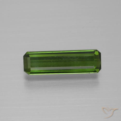 Tourmaline vert naturelle taille émeraude, 1,59 ct, VVS-VS