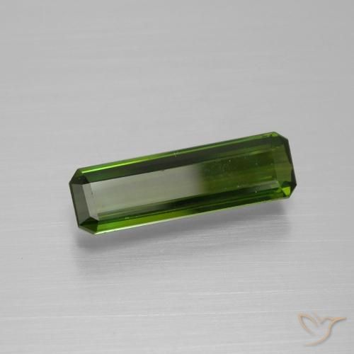 Tourmaline vert naturelle taille émeraude, 1,59 ct, VVS-VS