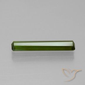 Tourmaline Vert foncé naturelle Octogone / coupe Émeraude, 1.45 ct, VVS-VS