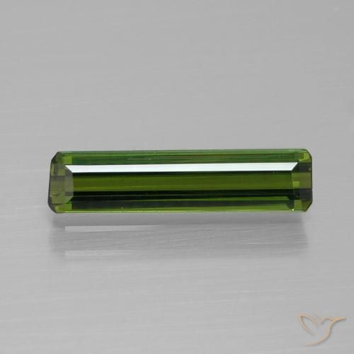 1.23ct Naturel Vert jaunâtre Tourmaline, Octogone / coupe Émeraude, VVS-VS, Photo A