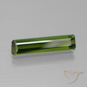 Tourmaline Vert jaunâtre naturelle Octogone / coupe Émeraude, 1.23 ct, VVS-VS
