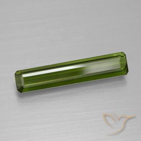 Tourmaline Vert terreux naturelle Octogone / coupe Émeraude, 1.45 ct, VVS-VS