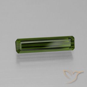 Tourmaline Vert terreux naturelle Octogone / coupe Émeraude, 1.57 ct, VVS-VS
