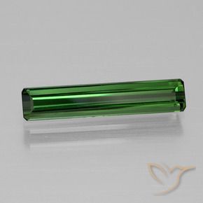 Tourmaline Vert foncé naturelle Octogone / coupe Émeraude, 1.56 ct, VVS-VS