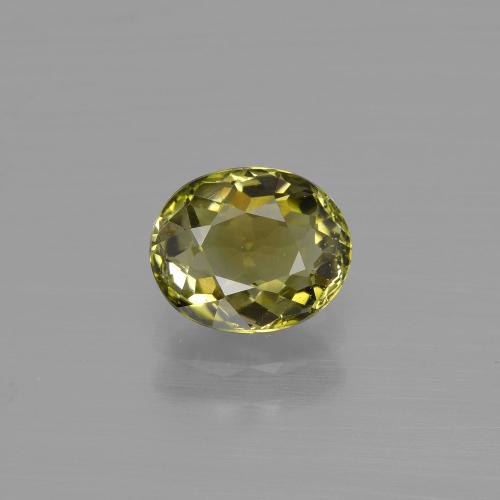 Tourmaline Vert chaud et terreux naturelle Coupe ovale, 1.09 ct, VVS