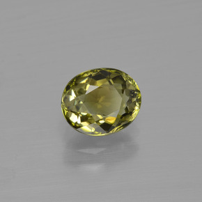 Tourmaline Vert chaud et terreux naturelle Coupe ovale, 1.09 ct, VVS