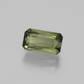 Tourmaline Vert terreux naturelle Taille émeraude, 1.17 ct, VS