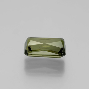 Tourmaline Vert terreux naturelle Taille émeraude, 1.17 ct, VS