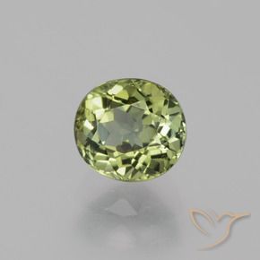 Tourmaline Vert clair naturelle ovale, 0.90 ct, VVS