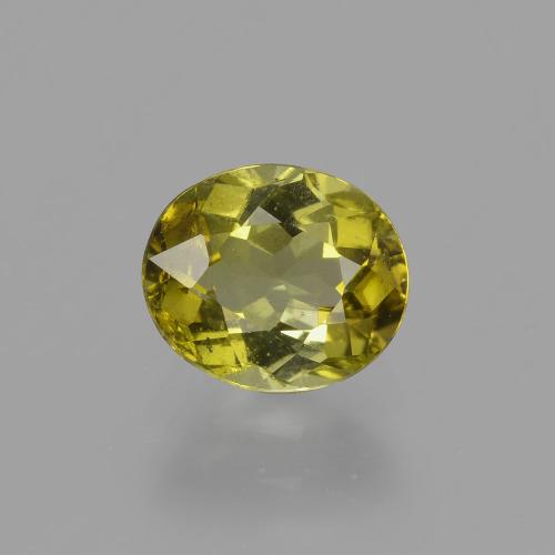 Tourmaline Jaune clair naturelle Coupe ovale, 1.18 ct, VS