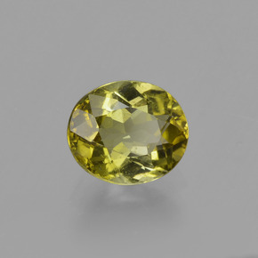 Tourmaline Jaune clair naturelle Coupe ovale, 1.18 ct, VS