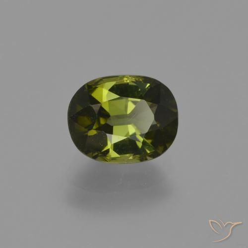 Tourmaline Forêt verte naturelle Coupe ovale, 1.23 ct, VS