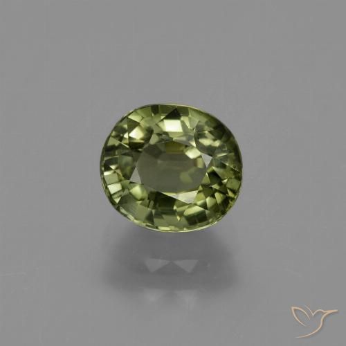 1.19ct Naturel Vert moyen-foncé Tourmaline, ovale, VS