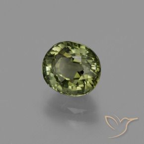 Tourmaline Vert moyen-foncé naturelle ovale, 1.19 ct, VS