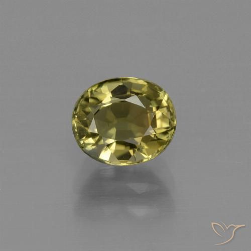 1.03ct Naturel Vert brunâtre Tourmaline, ovale, VS