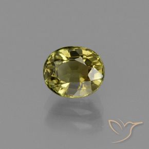 Tourmaline Vert brunâtre naturelle ovale, 1.03 ct, VS