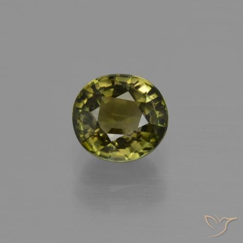1.09ct Naturel Vert brunâtre Tourmaline, ovale, VS