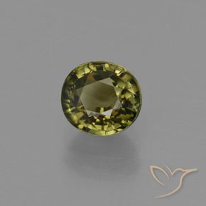 Tourmaline Vert brunâtre naturelle ovale, 1.09 ct, VS
