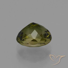 Tourmaline Vert brunâtre naturelle ovale, 1.30 ct, VVS-VS