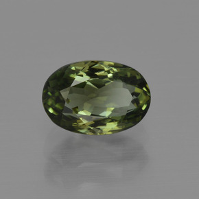 Tourmaline vert foncé naturelle coupe ovale, 1,14 ct, VVS-VS