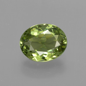 Tourmaline Vert moyen naturelle Coupe ovale, 1.07 ct, VVS