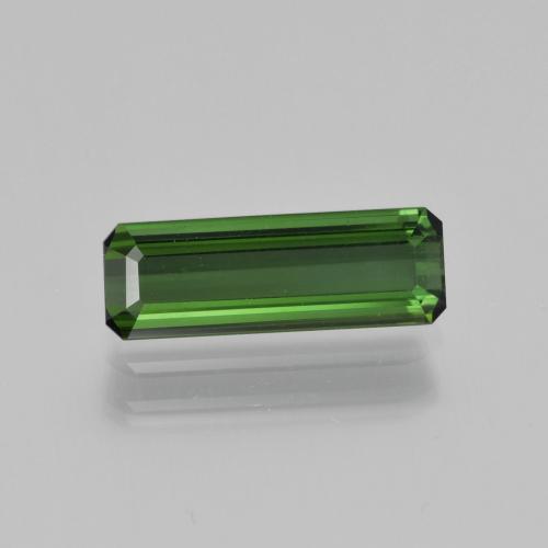 Tourmaline vert terreux naturelle taille émeraude, 1,58 ct, VVS-VS