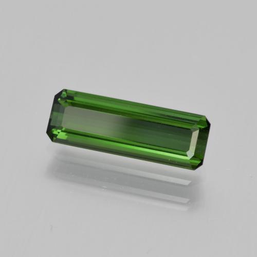 Tourmaline vert terreux naturelle taille émeraude, 1,58 ct, VVS-VS