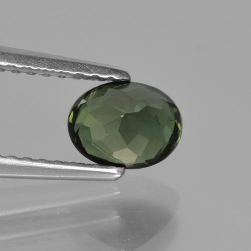 Tourmaline Vert foncé naturelle Coupe ovale, 0.87 ct, VVS-VS