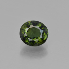Tourmaline vert foncé naturelle coupe ovale, 1,13 ct, VVS-VS