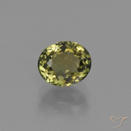 1.09ct Naturel Vert chaud et terreux Tourmaline, ovale, VVS-VS