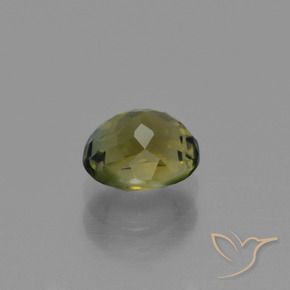 Tourmaline Vert chaud et terreux naturelle ovale, 1.09 ct, VVS-VS