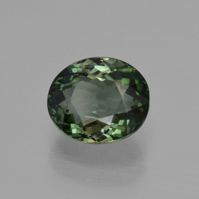 Tourmaline vert naturelle coupe ovale, 1,31 ct, VS