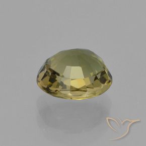 Tourmaline Vert chaud et terreux naturelle ovale, 1.34 ct, VVS