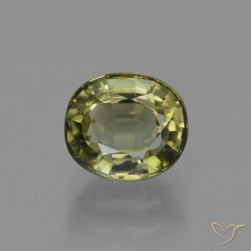 1.28ct Naturel Vert chaud et terreux Tourmaline, ovale, VVS